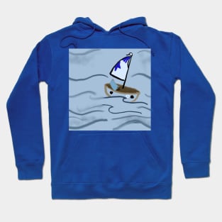 Boat on open sea Hoodie